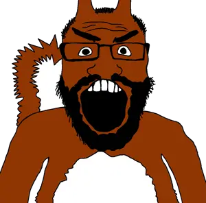 markiplier soyjak, science lover, squirreljak, animaljaks, animal, beard, brown skin, fur, glasses, hair