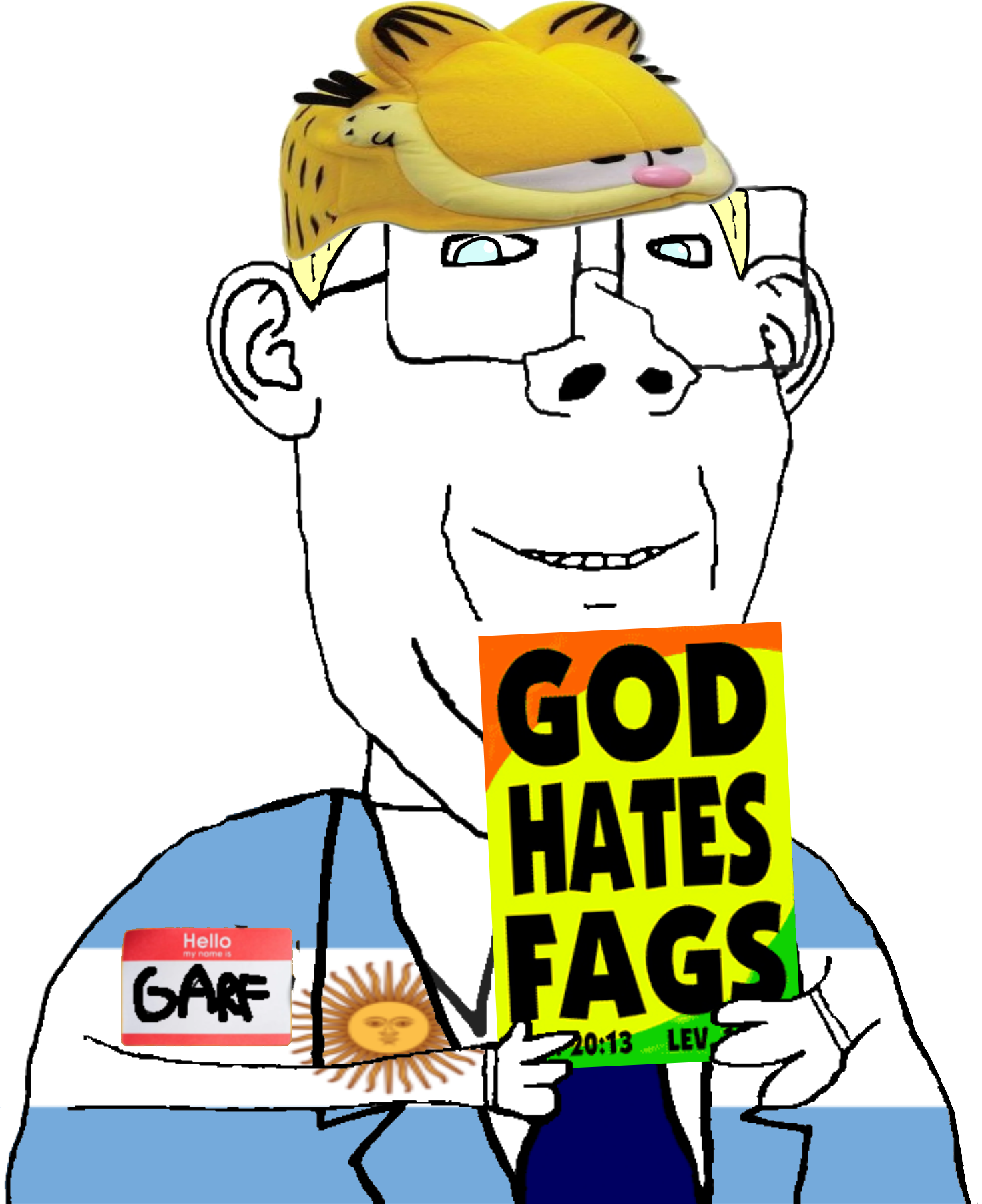 garfield, gapejak, protestantjak, wholesome soyjak, aryan, 13, a10 eyes, argentina, arm, baptist