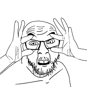 feraljak, glasses, hands, holding eyes, looking at you, open mouth, sleepy, stubble, transparent background