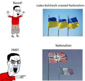 chudjak, thing japanese, /pol/, comic, flag, full body, germany, glasses, italy, nazi germany