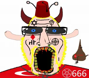 cobson, cobson front2, blue eyes, creepy, genocider, hair, horns, judaism, looking at you, nose