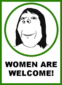 gapejak, annabelle, female gapejak, femjak, female, hair, sign, smile, soyjak, teeth