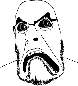 cobson, soyak, doctos, doctos, 1soyjak, angry, bald, black eyes, disgusted, looking to the right