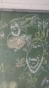 cobson, gapejak, board, chalkboard, closed mouth, glasses, picture, real life, sign, stubble
