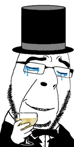cobson, alcohol, bowtie, cheers, closed eyes, clothes, crying, happy, hat, smile
