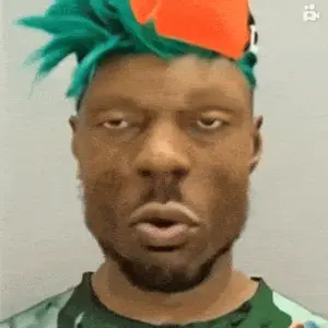 esl fnf pedo, chudjak, markiplier soyjak, chudplier, animated, black skin, blue hair, brown skin, cap, clothes