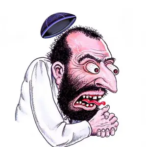happy merchant, doctos, arm, beard, big eyes, big nose, clothes, evil, hands, happy
