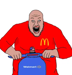 blartjak, amerimutt, clothes, lips, logo, mcdonalds, mutt, mutt lips, open mouth, red shirt