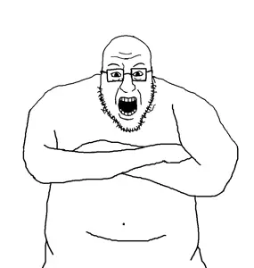 blartjak, beard, belly, belly button, blart, crossed arms, glasses, open mouth, soyjak