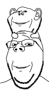 gapejak, impish soyak ears, wholesome soyjak, family, friendship, looking at you, smile, white background