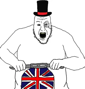 blartjak, blart, british, clothes, hat, monocle, open mouth, scooter, soyjak, stubble