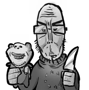 impish soyak ears, markiplier soyjak, euromutt, impish amerimutt, euromutt, 2soyjaks, bald, black eyes, clothes, drawfag