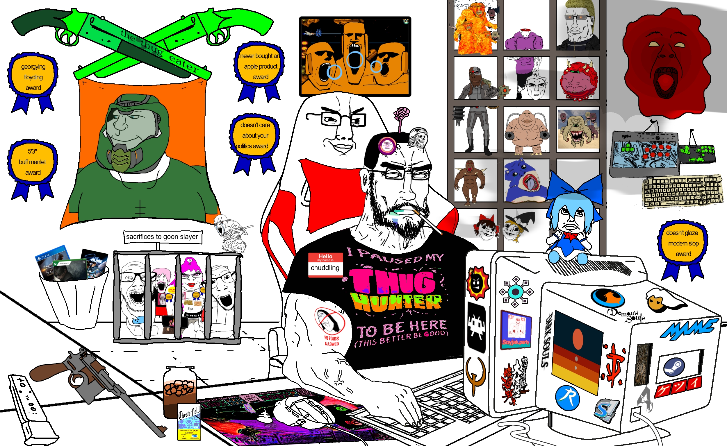 cirno, sonic the hedgehog, bernd, chudjak, cobson, cryboy soyjak, dylanjak, el perro rabioso, feraljak, gapejak