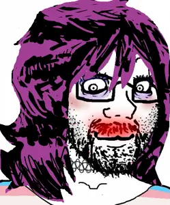 soyak, soyak (crazed), :3, crazed, dyed hair, lipstick, smile, tranny, fembooru