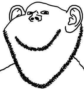 impish soyak ears, 1soyjak, bearded smile, ear, ears, happy, looking at you, nose, smile, transparent background