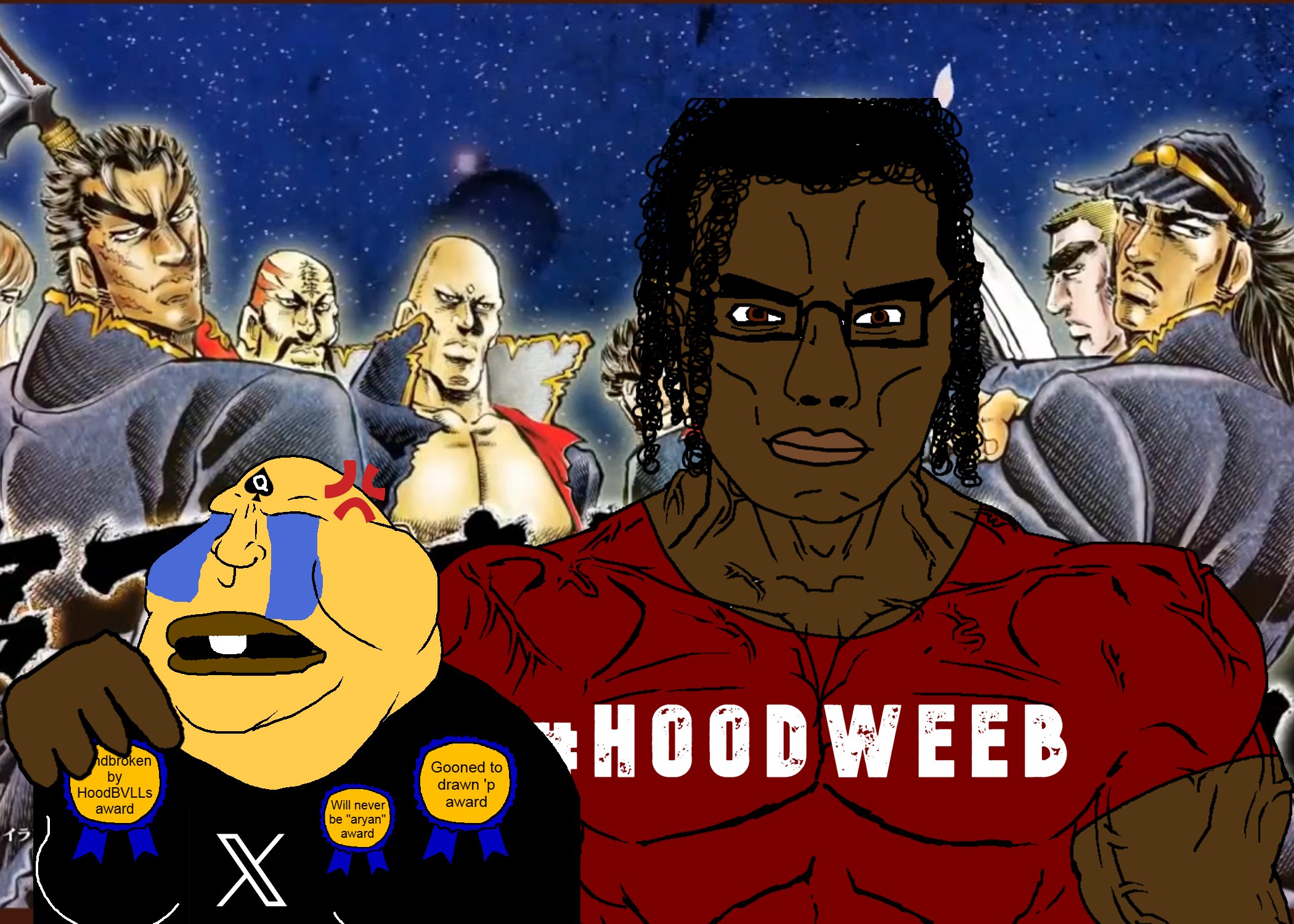 chudjak, meximutt, chudjak front, muscular chud, 😭, award, black skin, blacked, buff, dreadlocks