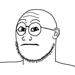 markiplier soyjak, weirdpenis, weirdplier, fusionjaks, 1soyjak, bald, closed mouth, ear, glasses, happy