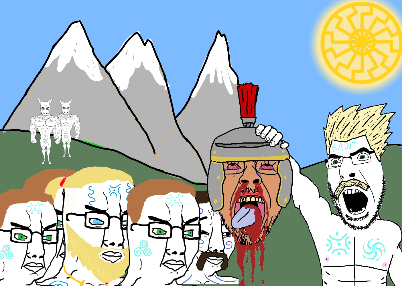 bernd, chudjak, cobson, chudjak front, muscular chud, aryan, a10 eyes, blonde hair, bloodshot eyes, blue eyes