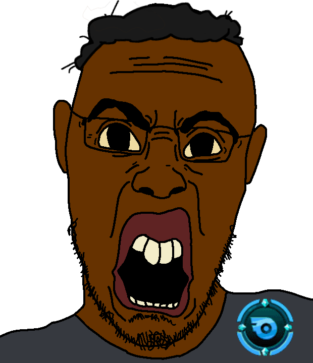 halojak, angry, big eyes, big lips, black skin, buck teeth, clothes, discord, discord nitro, disgusted