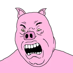 cobson, ukropson, animal, animal ears, hohol, open mouth, pig, pigger, pink skin, soyjak