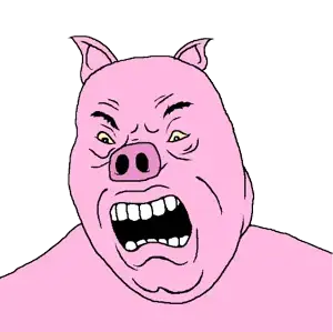 cobson, ukropson, animal, animal ears, hohol, open mouth, pig, pigger, pink skin, soyjak