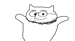 a straight white cat .png