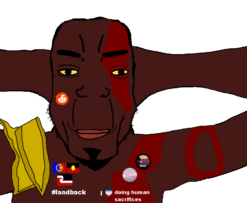 kratos, chudjak, markiplier soyjak, chudplier, esl pedo league, aboriginal, badge, comanche, hands behind head, heart