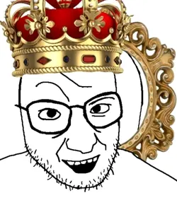 snopesjak, crown, glasses, mirror, soyjak, stubble