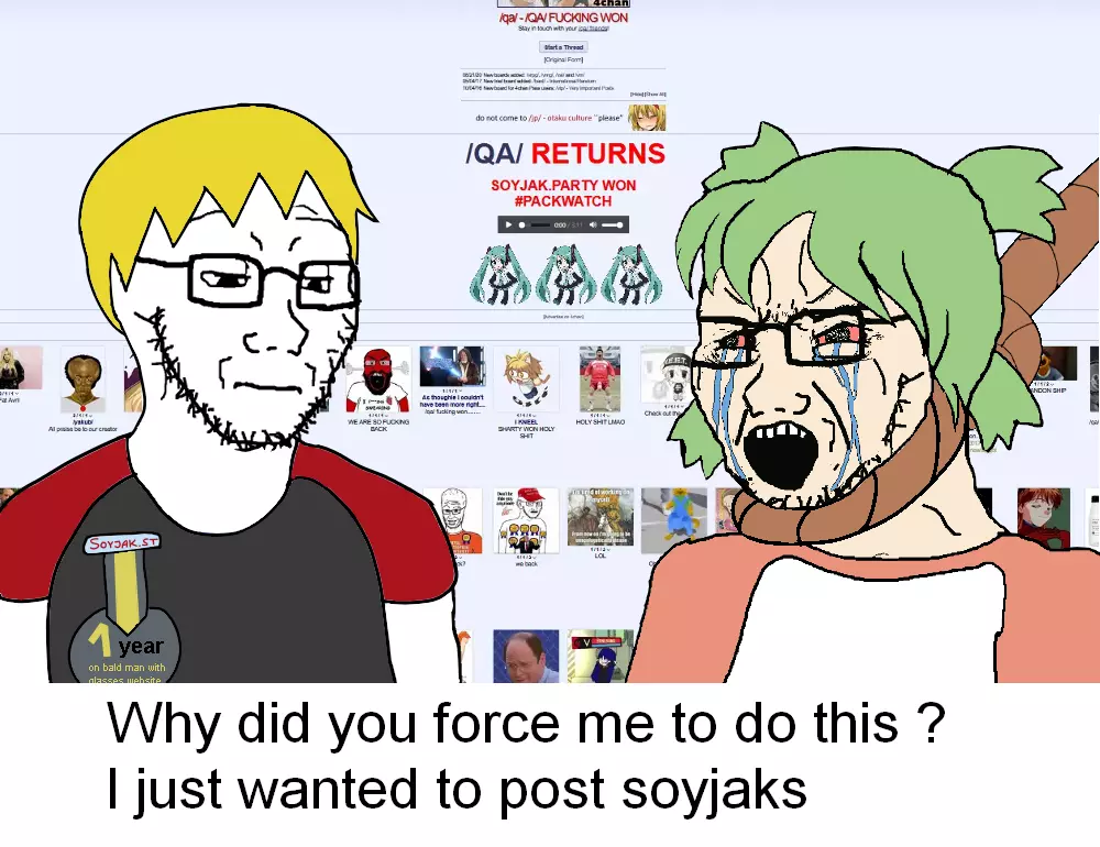 hatsune miku, nate higgers, markiplier soyjak, soyak, science lover, natejak, /qa/ (4chan), 4chan, 4chan hack, 4cuck