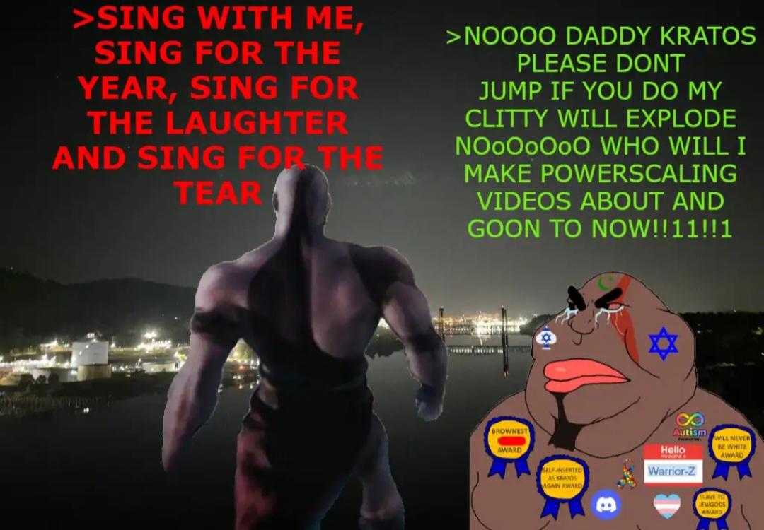 kratos, cryboy soyjak, meximutt, andrew fosgate, autism, award, black skin, bridge, charlotte fosgate, crying