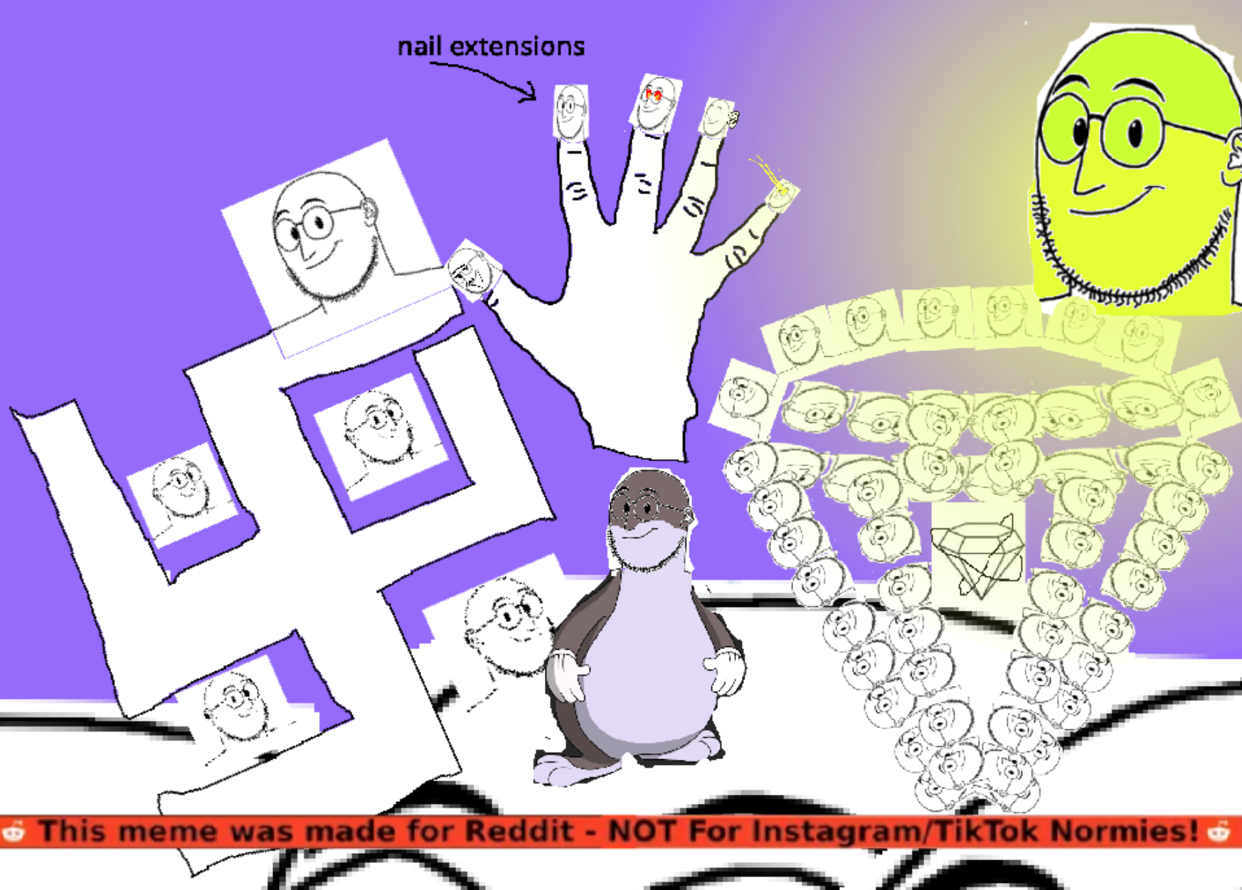 big chungus, bugs bunny, weirdpenis, 55 soyjaks, bald, beard, bearded, brimmiest comments section☣️☣️☣️ do not enter☣️☣️☣️, closed mouth, cloud