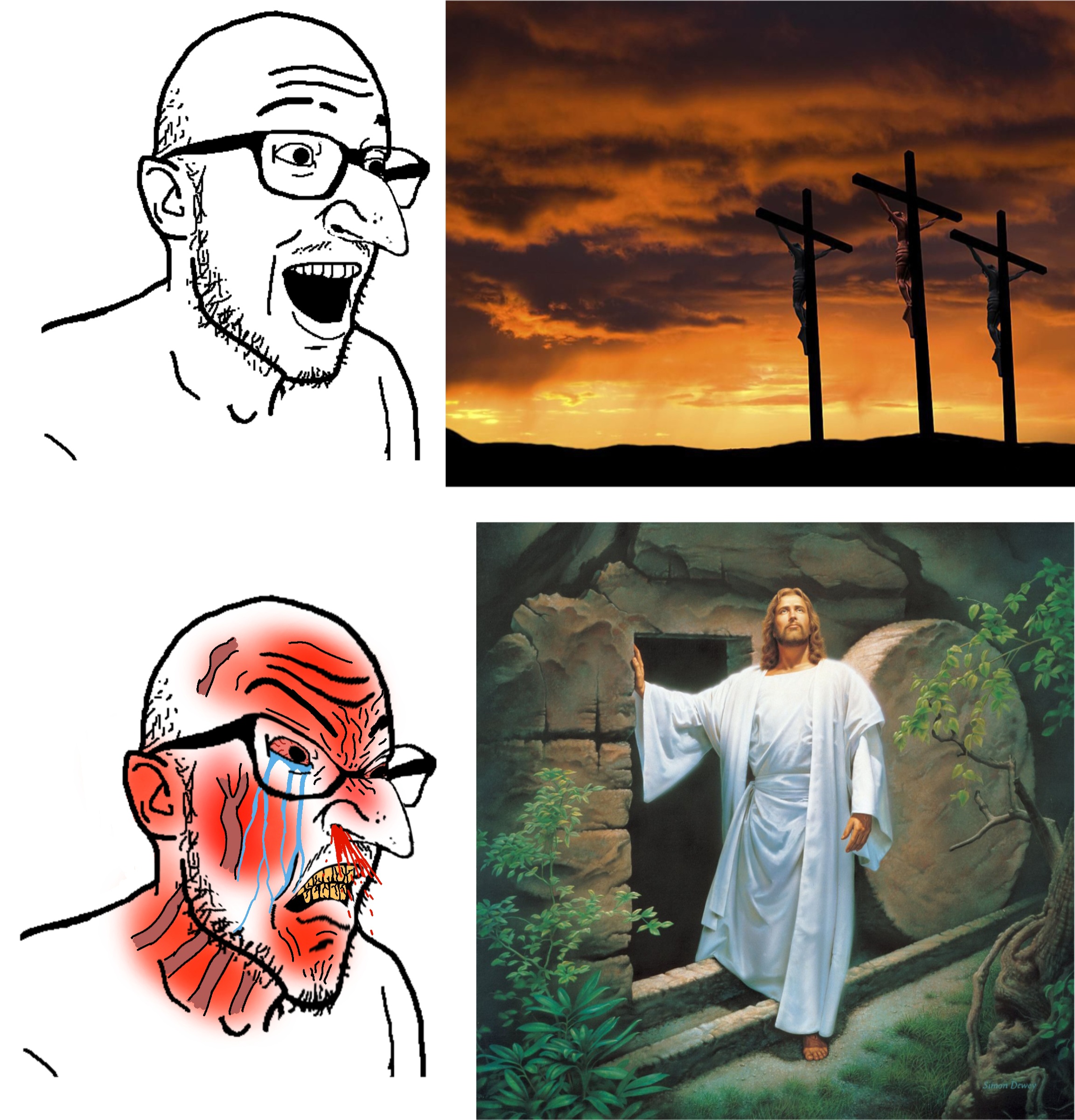 esam, 2soyjaks, arm, beard, blood, blood spray, bloodshot eyes, broken teeth, christian identity, christianity
