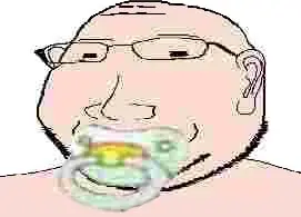 gapejak, babyjak, massjak, wholesome soyjak, babyjak, baby, pacifier, pink skin, small eyes