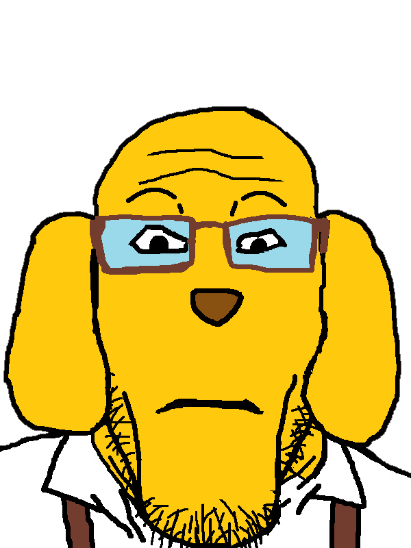 markiplier soyjak, neutralplier, animal, closed mouth, clothes, collared shirt, dog, dog ear, ear, forehead lines