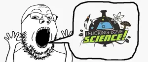 excited soyjak, gapejak, fusionjaks, excited, glasses, hands, hands up, i fucking love science, merge, open mouth