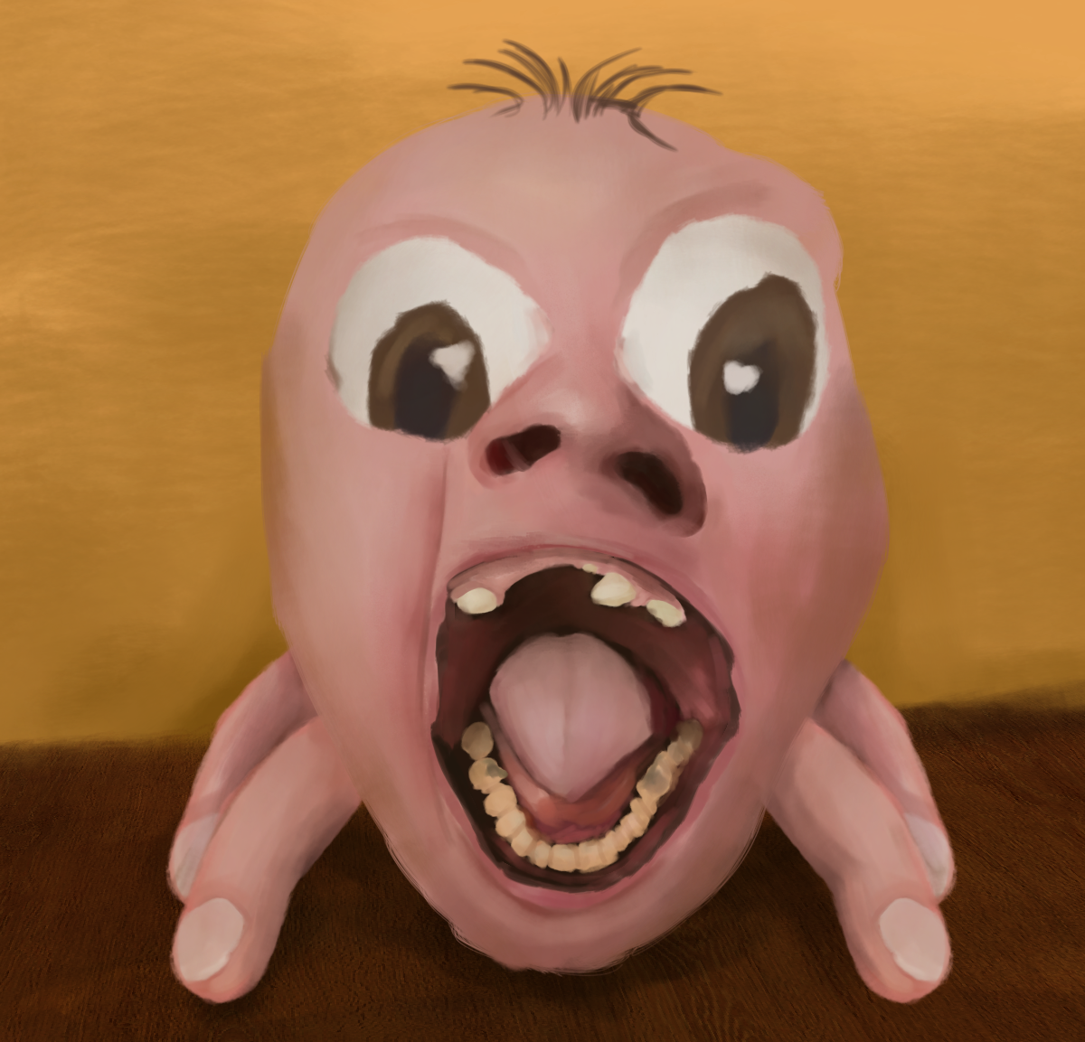 cannedpocket, bernd, bartolomeo, baby, background, bernd schmidt, brown eyes, deformed, finger, gums