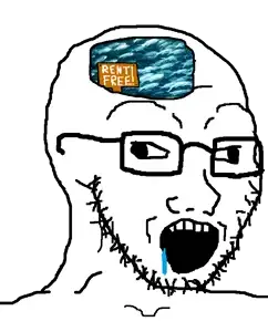 soyak, animal, crossed eyes, drool, fish, glasses, hair, mindbroken, open mouth, rent free