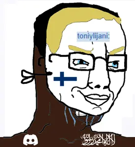 chudjak, arabic text, blonde hair, blue eyes, crying, discord, finland, hair, islam, larped as finngod award