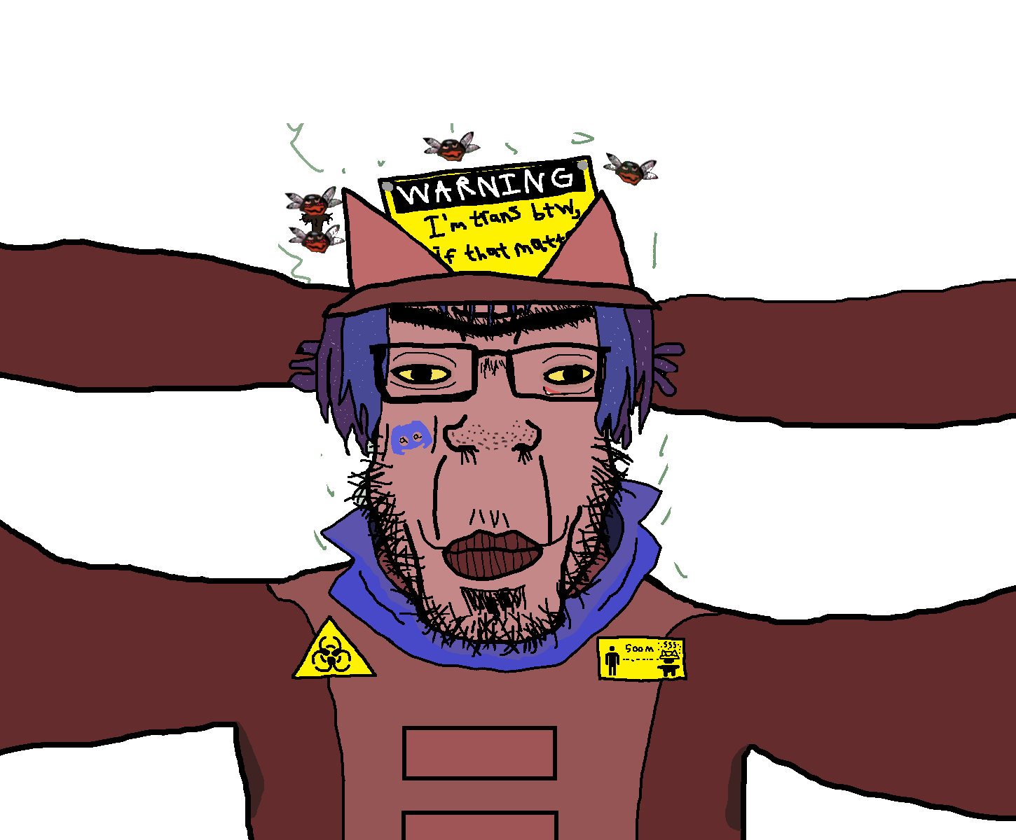 niko (oneshot), chudjak, markiplier soyjak, chudplier, esl pedo league, animal, bug, bugs, clothes, disgusting