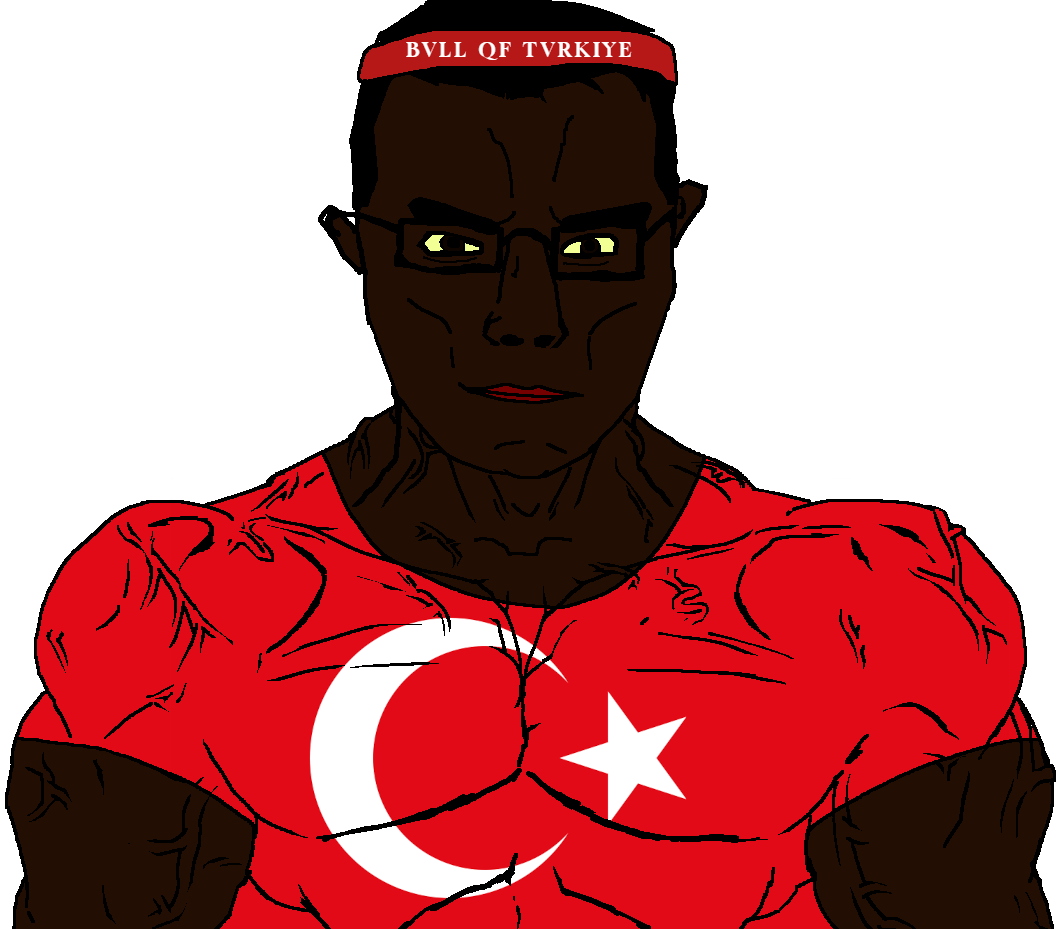 chudjak, chudjak front, muscular chud, african aryan, black skin, buff, bvll, glasses, hair, headband