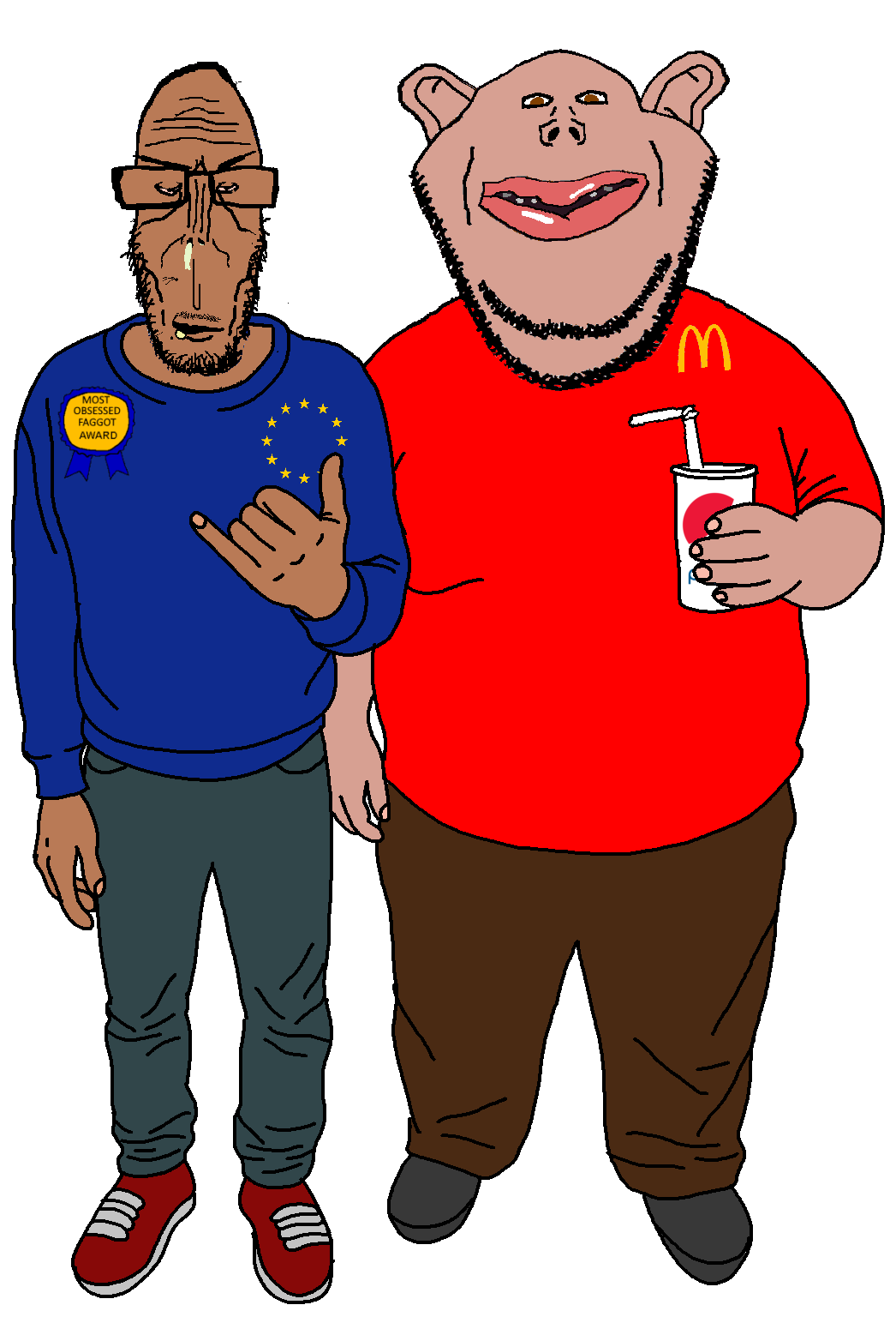impish soyak ears, markiplier soyjak, euromutt, impish amerimutt, amerimutt, euromutt, 2soyjaks, award, brown skin, clothes