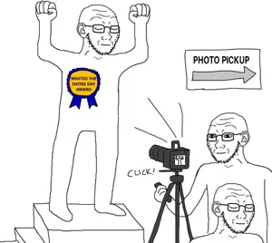 soyak, its over, award, camera, ear, full body, glasses, its over (phrase), stubble, text