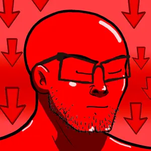 nujak, /biz/, arrow, calm, ear, glasses, red, red skin, soyjak, stubble