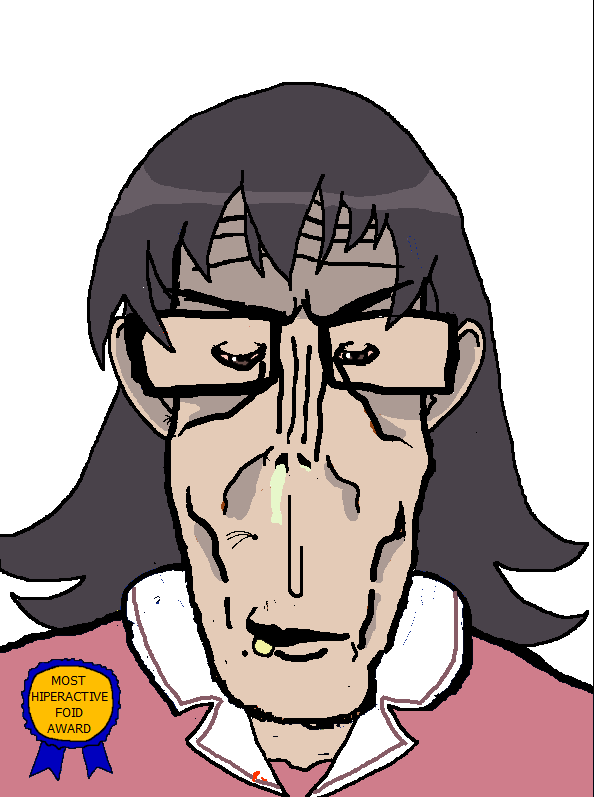 markiplier soyjak, euromutt, euromutt, angry, anime, anime female, award, brown eyes, brown hair, hair