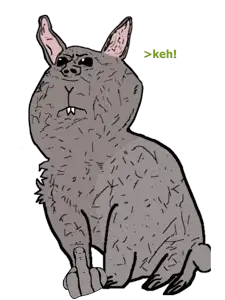 impish soyak ears, impish bunny, animaljaks, angry, animal, bunny, bunny ears, fuck you, greentext, middle finger