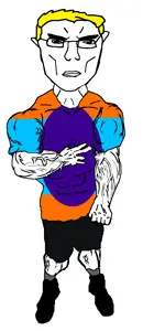 chudjak, unbotheredchud, aryan, a10 eyes, blonde hair, buff, flag, full body, hair, wofershyre