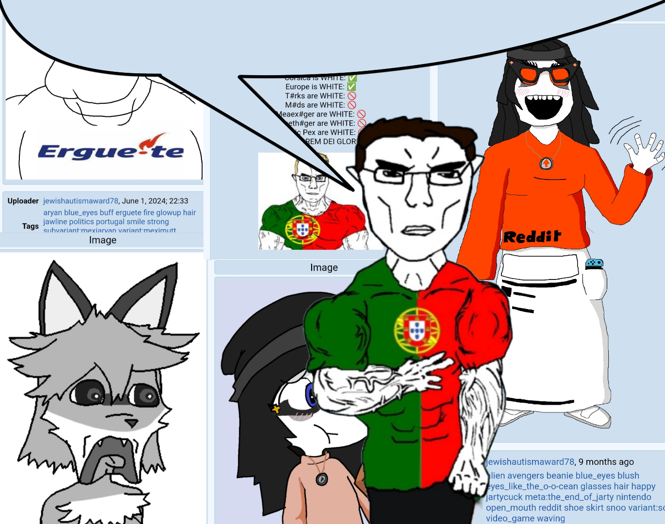soytan, chudjak, meximutt, mexiaryan, aryan, jartycuck, a10 eyes, alien, avengers, beanie