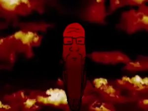 markiplier soyjak, longplier, animated, author and punisher - maiden star, calm, closed eyes, closed mouth, cloud, glasses, irl background