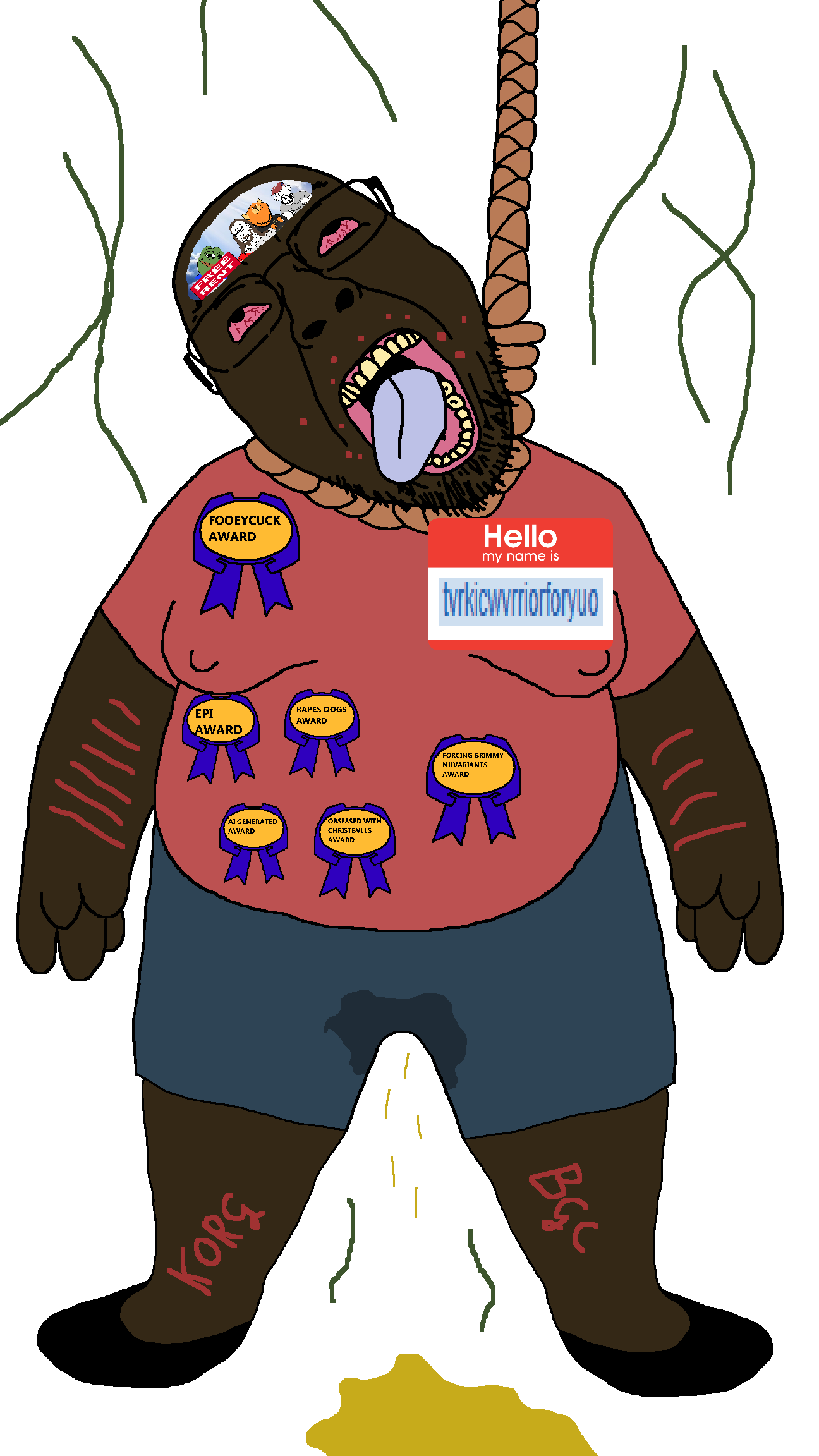 toniylijani, garfield, pepe, bernd, chudjak, impish soyak ears, norwegian, hanging troonjak, impdrink, perceptive chud