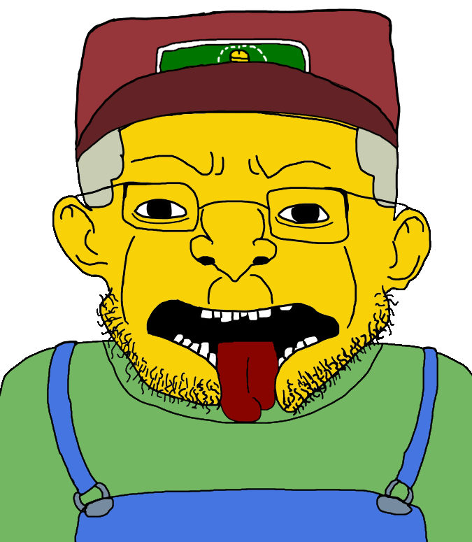 volatilejak, al sneed, clothes, glasses, hair, hat, looking at you, nose, open mouth, overalls
